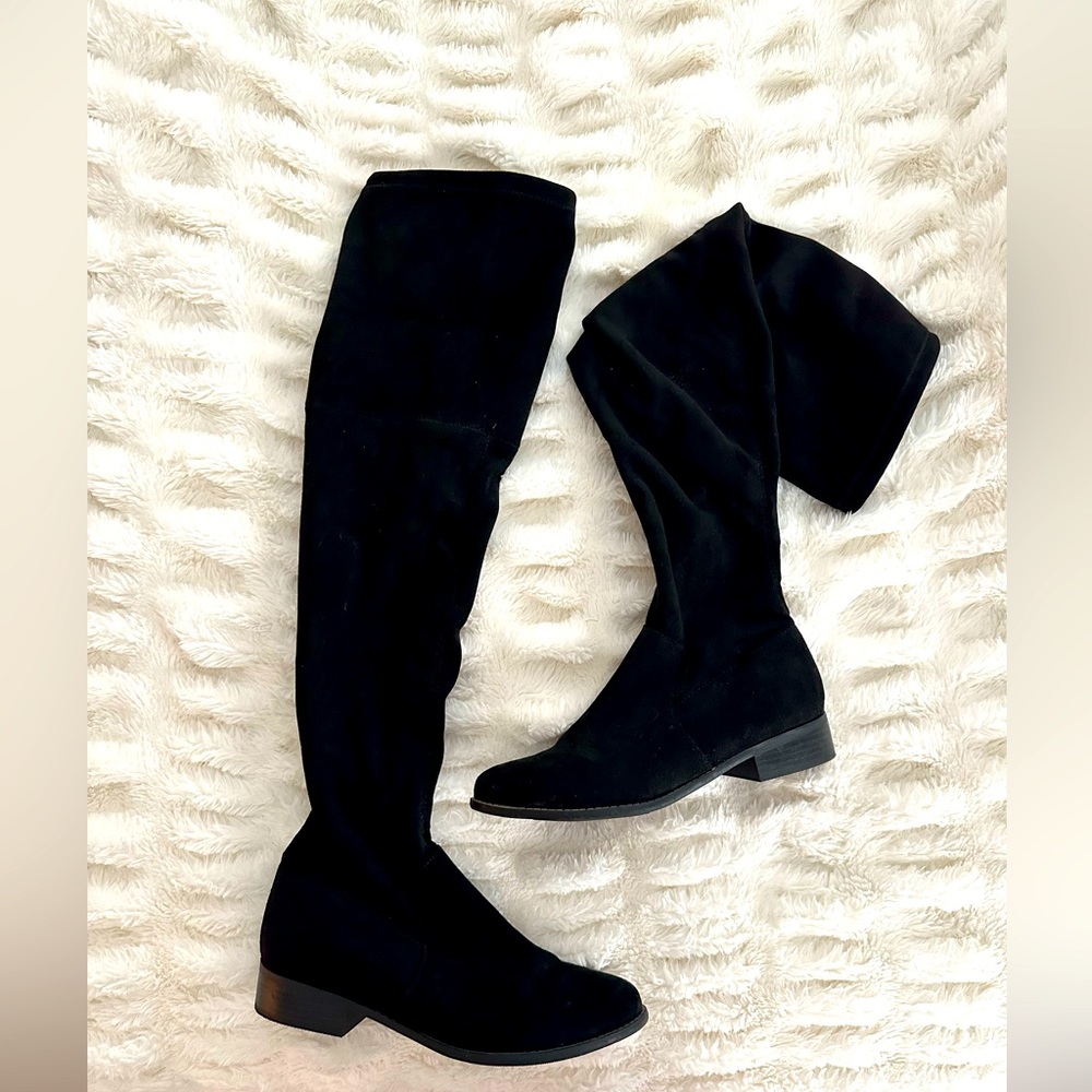 Black Thigh-High Boots